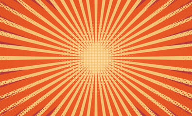 Fototapeta premium orange sunburst background retro style color