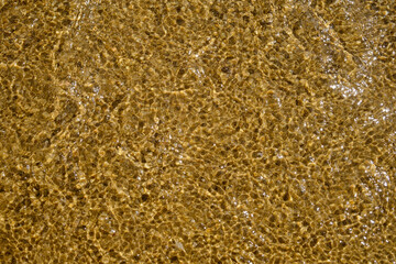 Close up of the amazing sandy and crystal clear waters of the Mylopotas  Beach in Ios Greece