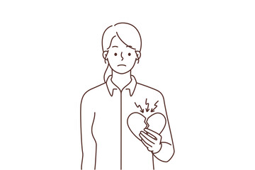 Unhappy woman with broken heart 