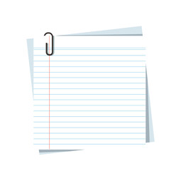 Blank notebook paper sheet with lines