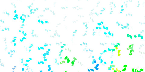Light blue, green vector background with random forms.