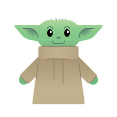 Cute little baby alien smiling