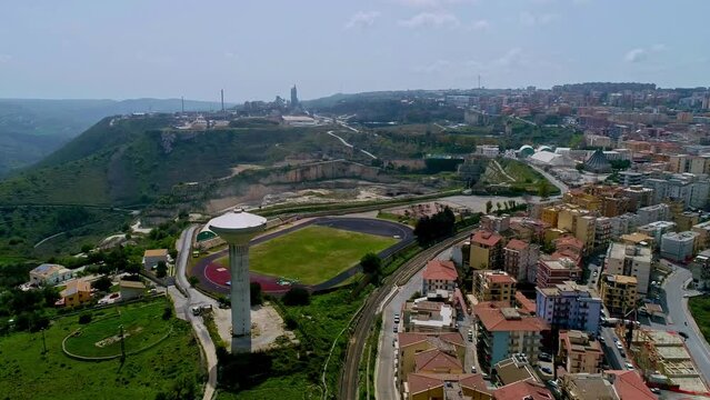Growing infrastructure of Ragusa Sicily Italy touristic aerial 