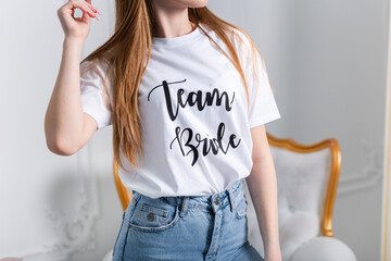 T-shirt with the inscription Team Bride for a bachelorette party.