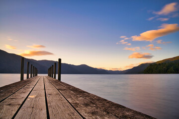 Lake Rotorua sunset, Nelson Lakes, New Zealand