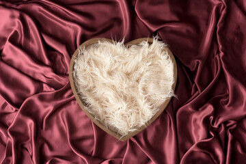 Newborn digital love heart and silk  backdrop/background