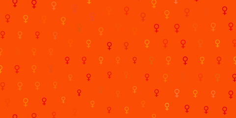 Light Green, Red vector texture with women rights symbols.