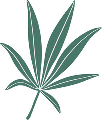 simplicity cannabis leaf freehand drawing flat design.