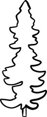 simplicity pine tree freehand drawing flat design.