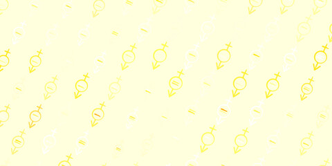 Light Orange vector background with woman symbols.