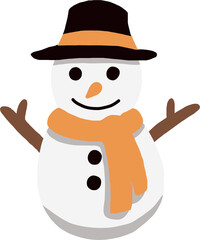 doodle freehand sketch drawing of a snowman. christmas festival concept.