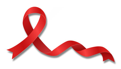 Red ribbon. Symbol of the fight against AIDS. Vector illustration.