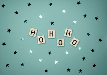 Winter Holiday Layout with Wooden Blocks with 