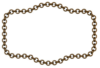 Bronze chain frame. 3D rendering illustration.