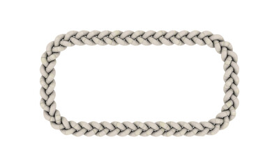 Rope frame in form of rectangle. 3D rendering illustration.