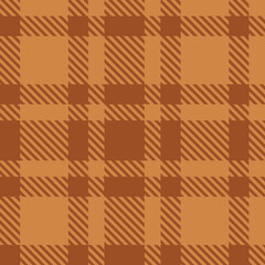 Seamless pattern brown ohre tartan vector illustration. Plaid background. Classic fashion wool pattern.