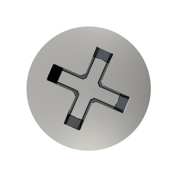 Metallic screw. 3D rendering illustration.