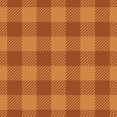 Brown Buffalo Plaid Seamless Pattern. Checkered Background Vector Illustration.