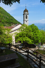 Lake Como seen from the town of Sala Comacina during a sunny day in early May.
