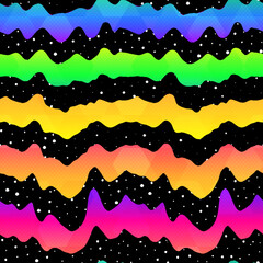 Rainbow wave seamless patternds