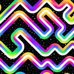 Rainbow curve. Seamless pattern
