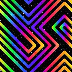 Rainbow stripes geometric pattern with space background