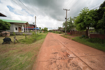 typical small village in isaan thailand, in udon thani province.