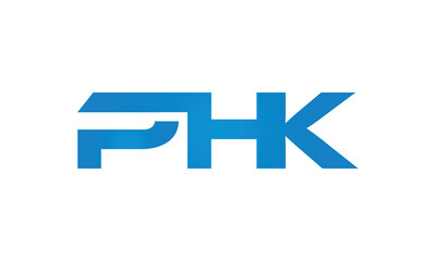 PHK monogram linked letters, creative typography logo icon