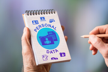 Personal data concept on a notepad