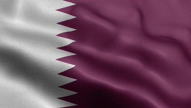 Flag Of Qatar - Qatar Flag High Detail - National flag Qatar wave Pattern loopable Elements - eamless loop - Highly Detailed Flag - The flag of fluttering in the wind - Highly detailed animation of