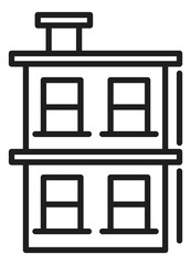 Town house icon. Duplex building in linear style