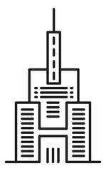 High office building. City business center. Skyscraper icon