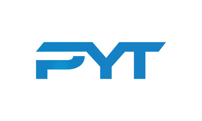 PYT monogram linked letters, creative typography logo icon