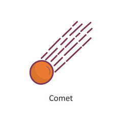 Comet Vector Filled outline Icon Design illustration. Space Symbol on White background EPS 10 File