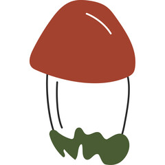 Vector autumn mushroom. Isolated illustration on transparent background