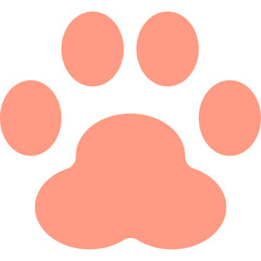 Pink cat paw isolated illustration on transparent background