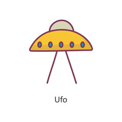 Ufo Vector Filled outline Icon Design illustration. Space Symbol on White background EPS 10 File