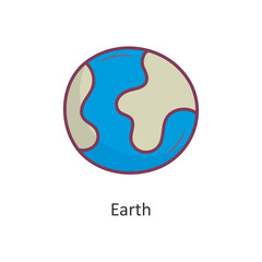 Earth Vector Filled outline Icon Design illustration. Space Symbol on White background EPS 10 File