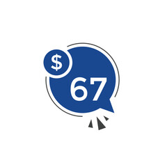 Monthly 67 Dollar price tag or sticker. sixty sevens sales tag. shopping promotion marketing concept. sale promotion Price Sticker Design
