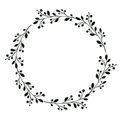 Floral wreaths, botanical hand drawn element. Design for wedding invitation and greeting card
