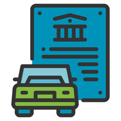 car Filled Outline icon