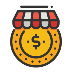 money Filled Outline icon