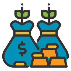 Wealth Filled Outline icon