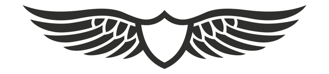 Eagle wings emblem. Retro label. Air flight sign