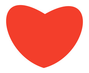 Red heart icon. Love symbol in modern simple style