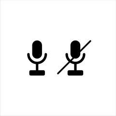 microphone on and off icon vector