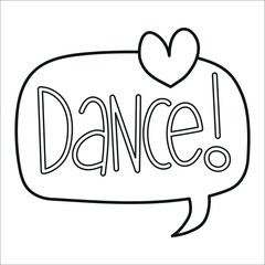 speech bubbles with the word dance vector clipart

