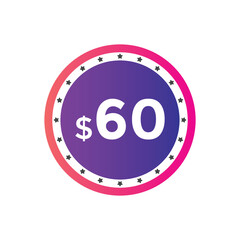 Monthly 69 Dollar price tag or sticker. sixty nines sales tag. shopping promotion marketing concept. sale promotion Price Sticker Design
