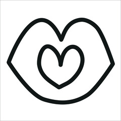 Simple lips, vector clipart