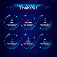 Presentation Technology Business Infographic with connecting circle  to present graph, chart, business concept-Vector illustration